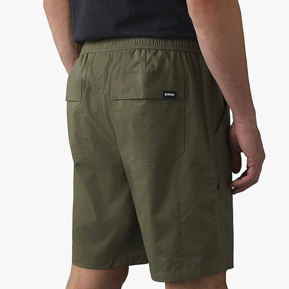 Prana Double Peak E-Waist 8" Short Men's L Cargo Green Standard Fit Drawstring - Picture 2 of 9